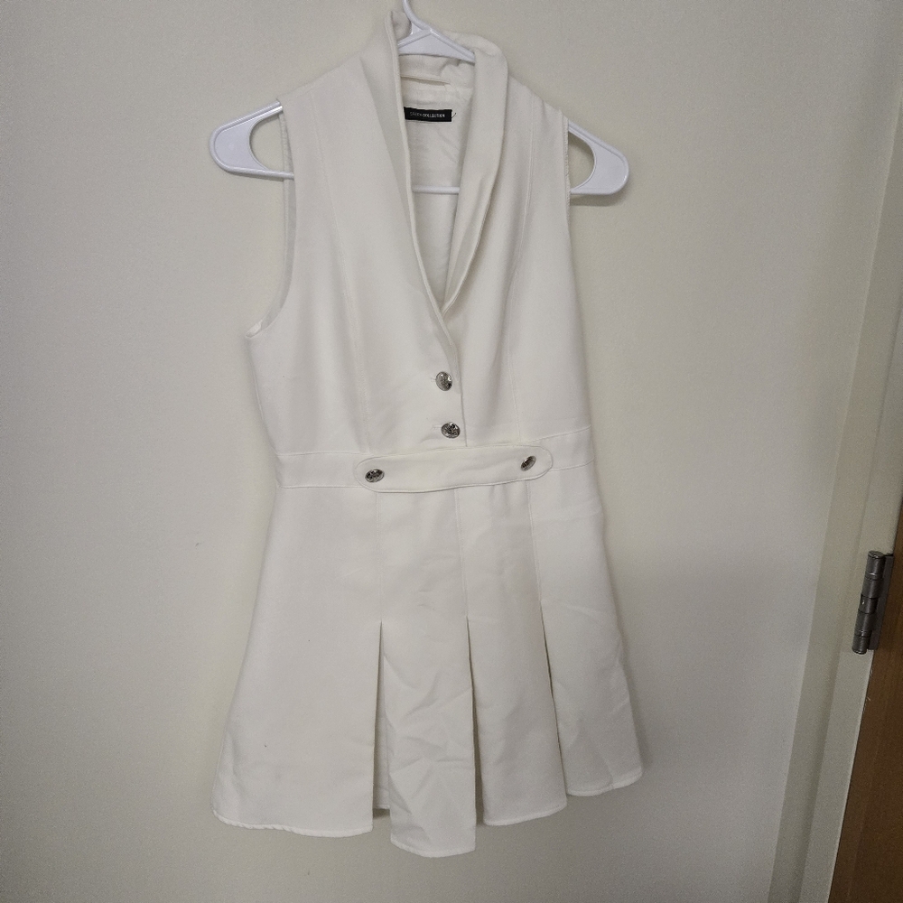 SFERA Collection White Button Detail Dress Size Small